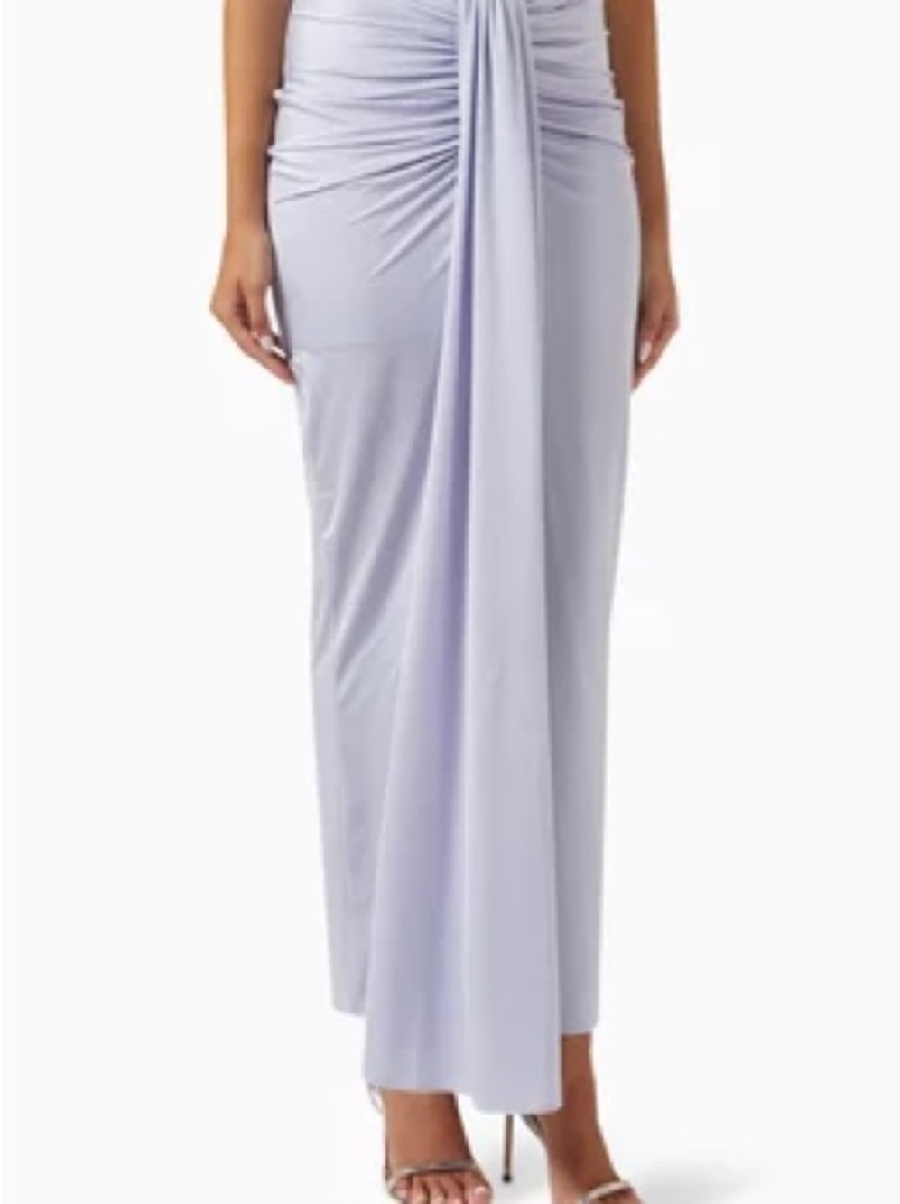 Baobab Collection Light Lavender Maxi Skirt with Draped Front